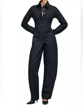 NWT DL1961 Alissa Denim Jumpsuit Eternity Dark Wash Long Sleeve Boiler Suit S